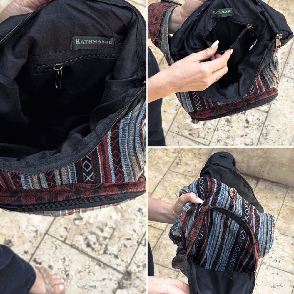 Bee Hobo Bag - Handmade Cotton Patch Shoulder Bag from Nepal - Picture 11 of 13